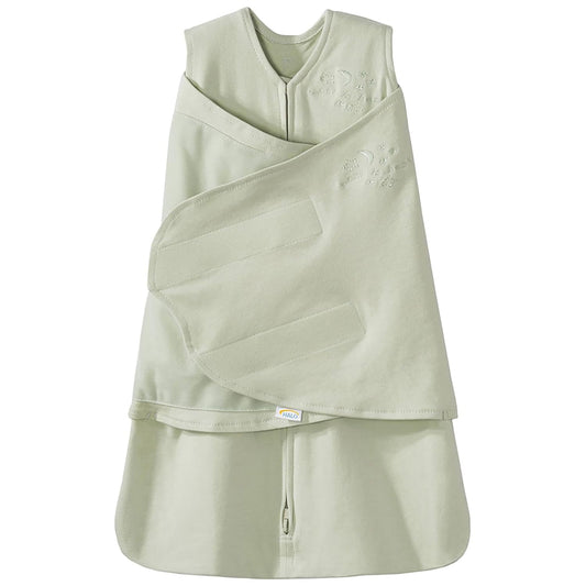 HALO 100% Cotton Sleepsack Swaddle, 3-Way Adjustable Wearable Blanket, TOG 1.5, Sage, Newborn, 0-3 Months