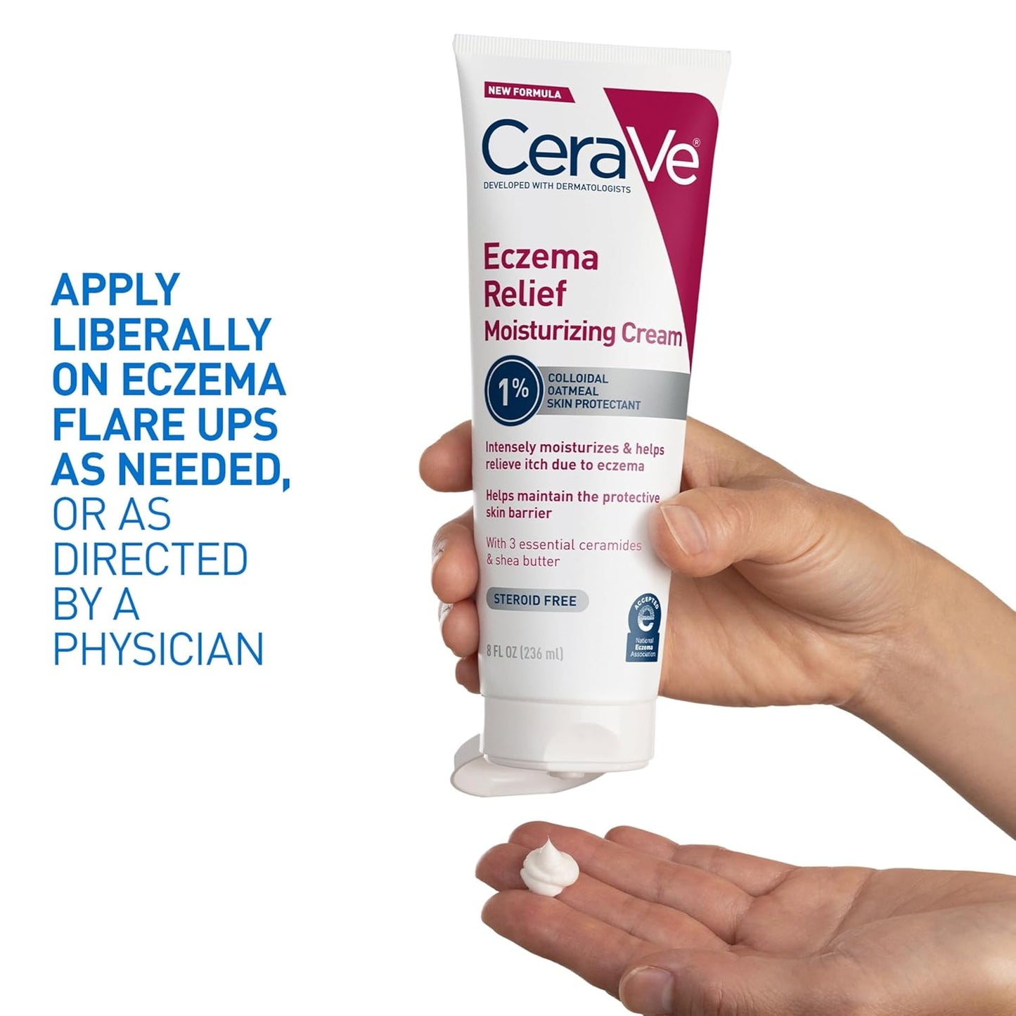 CeraVe Eczema Relief Moisturizing Cream Colloidal Oatmeal Steroid Free 8 oz