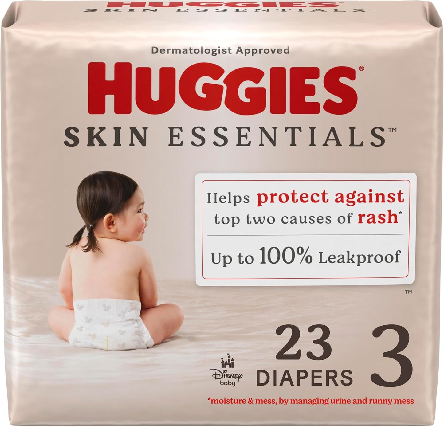 Huggies Size 3 Diapers, Skin Essentials Baby Diapers, Size 3 (16-28 Lbs), 23 Count, Packaging May Vary