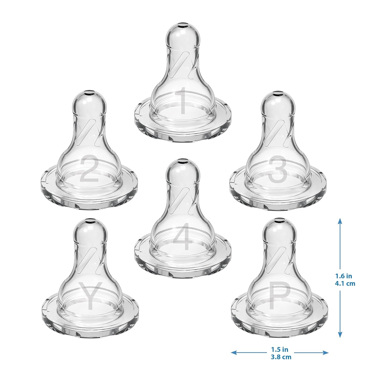 Dr. Brown’S Natural Flow Y-Cut Narrow Baby Bottle Silicone Nipple, Ideal for Thicker Liquids, 9M+, 100% Silicone Bottle Nipple, 6 Count