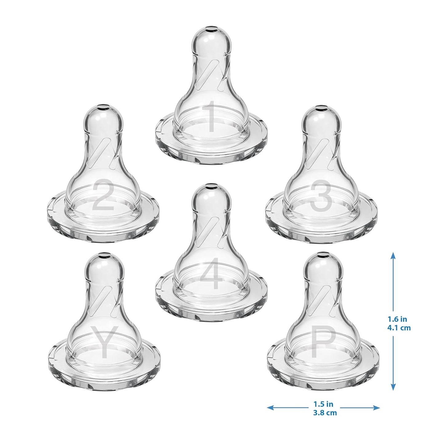 Dr. Brown'S Natural Flow Level 4 Baby Bottle Silicone Nipple, Fast Flow, 9M+, 100% Silicone Bottle Nipple, 6 Count (Pack of 1)