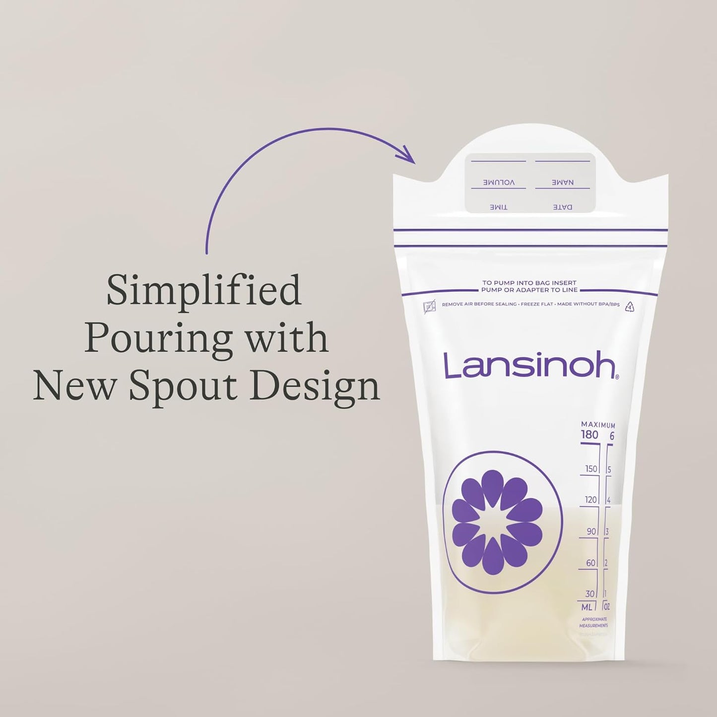 Lansinoh Breastmilk Storage Bags, 50 Count, Baby Essentials, Fast Freeze & Thaw Breast Milk Bags for Baby Bottle Feeding, Strength & Stretch, 6 Ounce