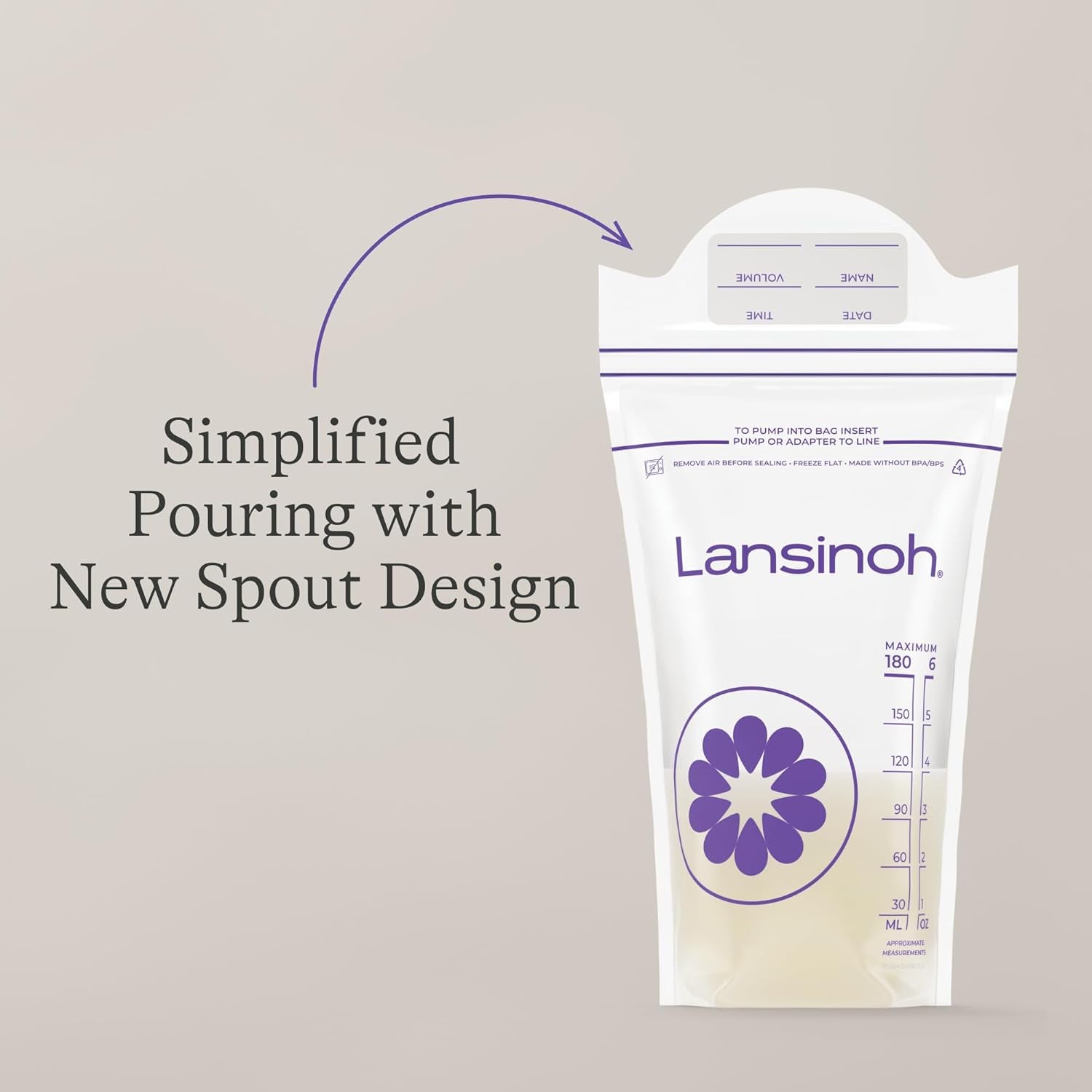 Lansinoh Breastmilk Storage Bags, 50 Count, Baby Essentials, Fast Freeze & Thaw Breast Milk Bags for Baby Bottle Feeding, Strength & Stretch, 6 Ounce