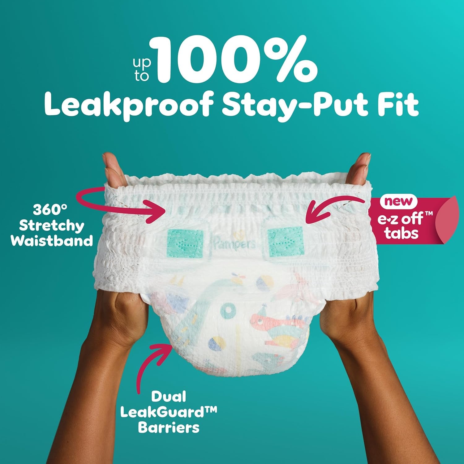 Pampers Diapers - Cruisers 360 - Size 6, 80 Count, Babyproof up to 100% Leakproof Pull-On Diaper
