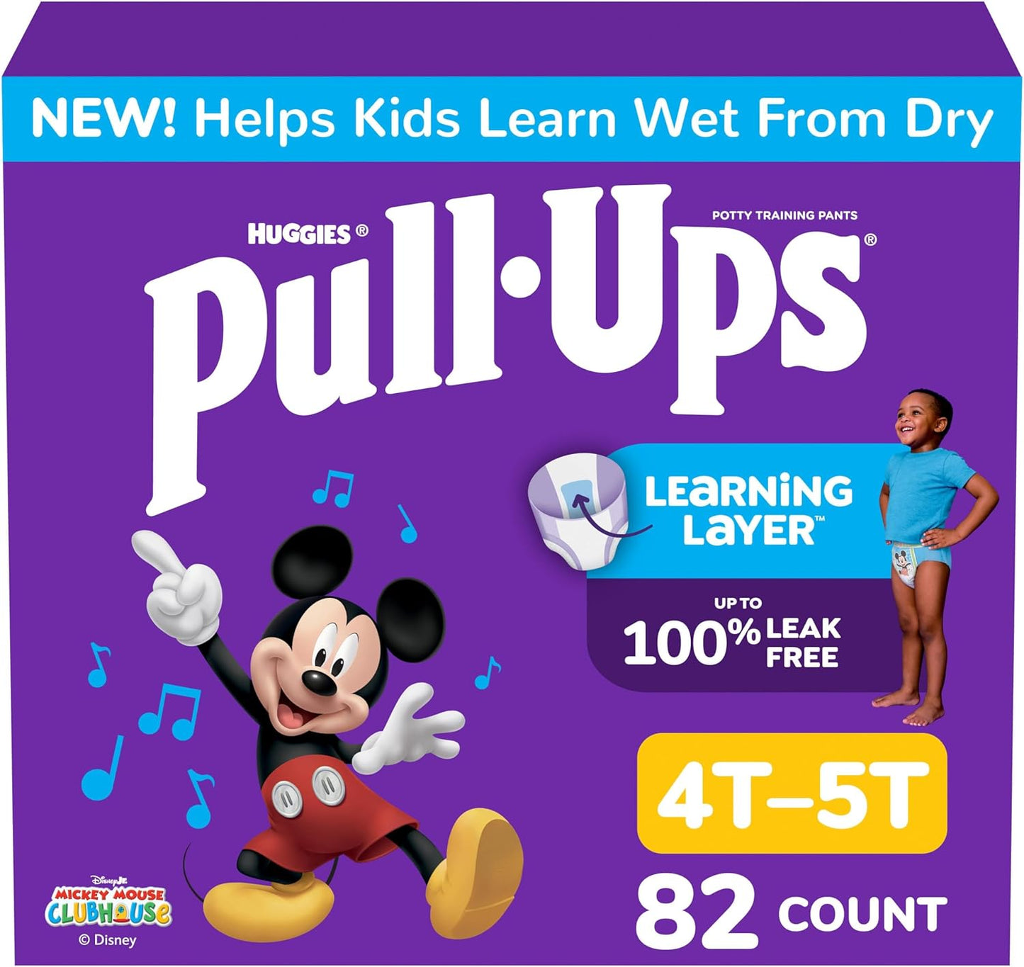 Pull-Ups Boys' Potty Training Pants, Size 4T-5T Training Underwear (38-50 Lbs), 82 Count