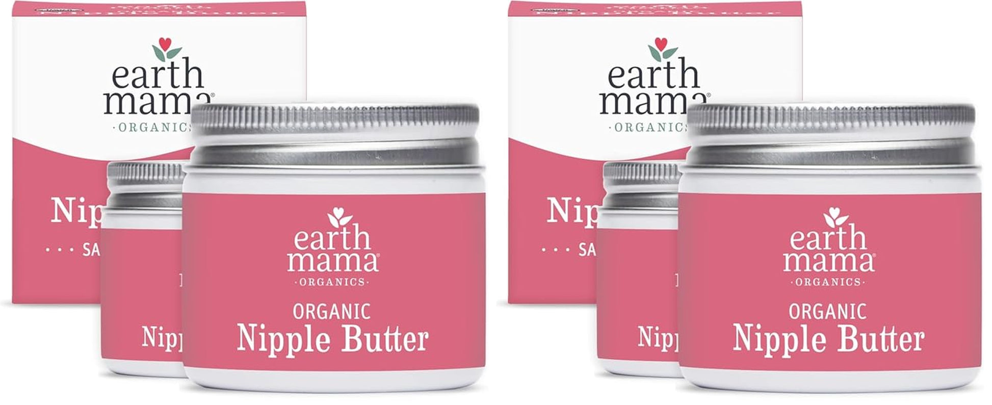 Earth Mama Organic Nipple Butter™ | Nipple Cream Safe for Breastfeeding | Postpartum Essentials for Nursing | Non Lanolin Nipple Cream, 2 Fl Oz (2-Pk) (Pack of 2)