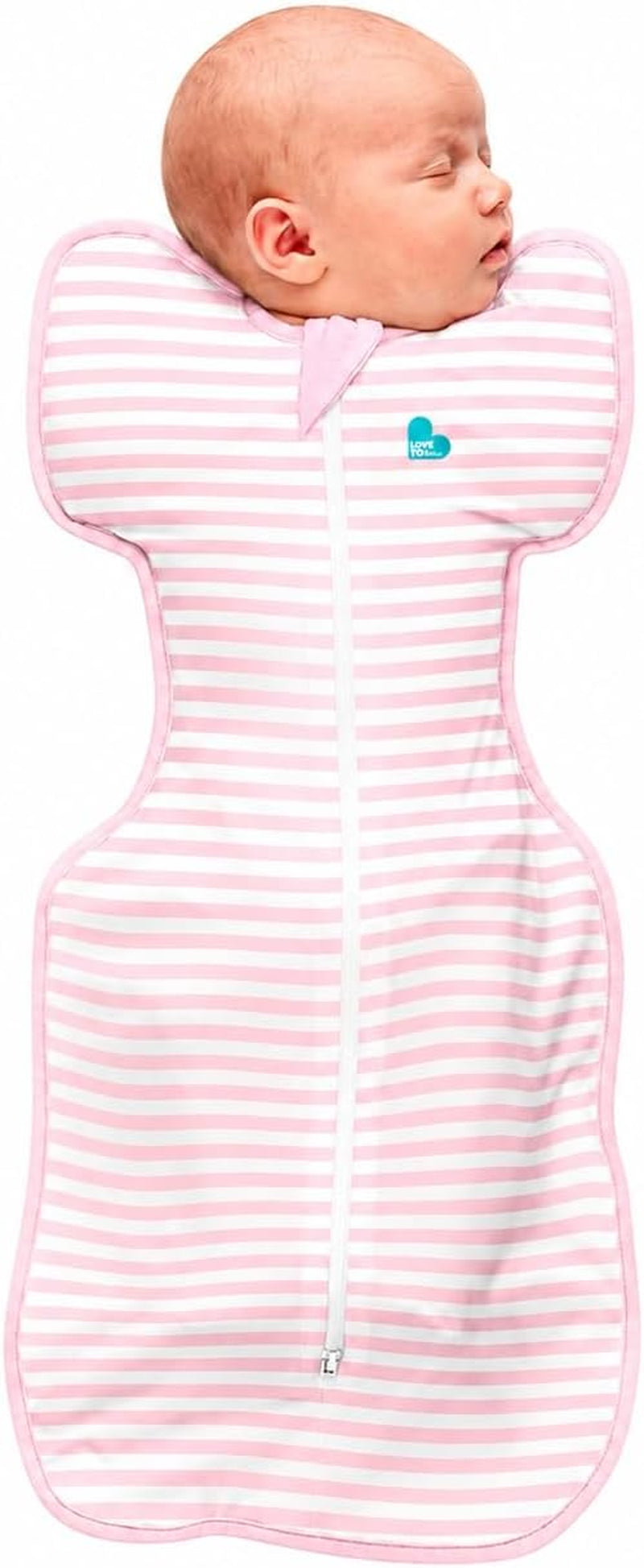 Love to Dream Swaddle UP, Stripe Pink, Newborn, 5-8.5 Lbs., Dramatically Better Sleep, Allow Baby to Sleep in Their Preferred Arms up Position for Self-Soothing, Snug Fit Calms Startle Reflex