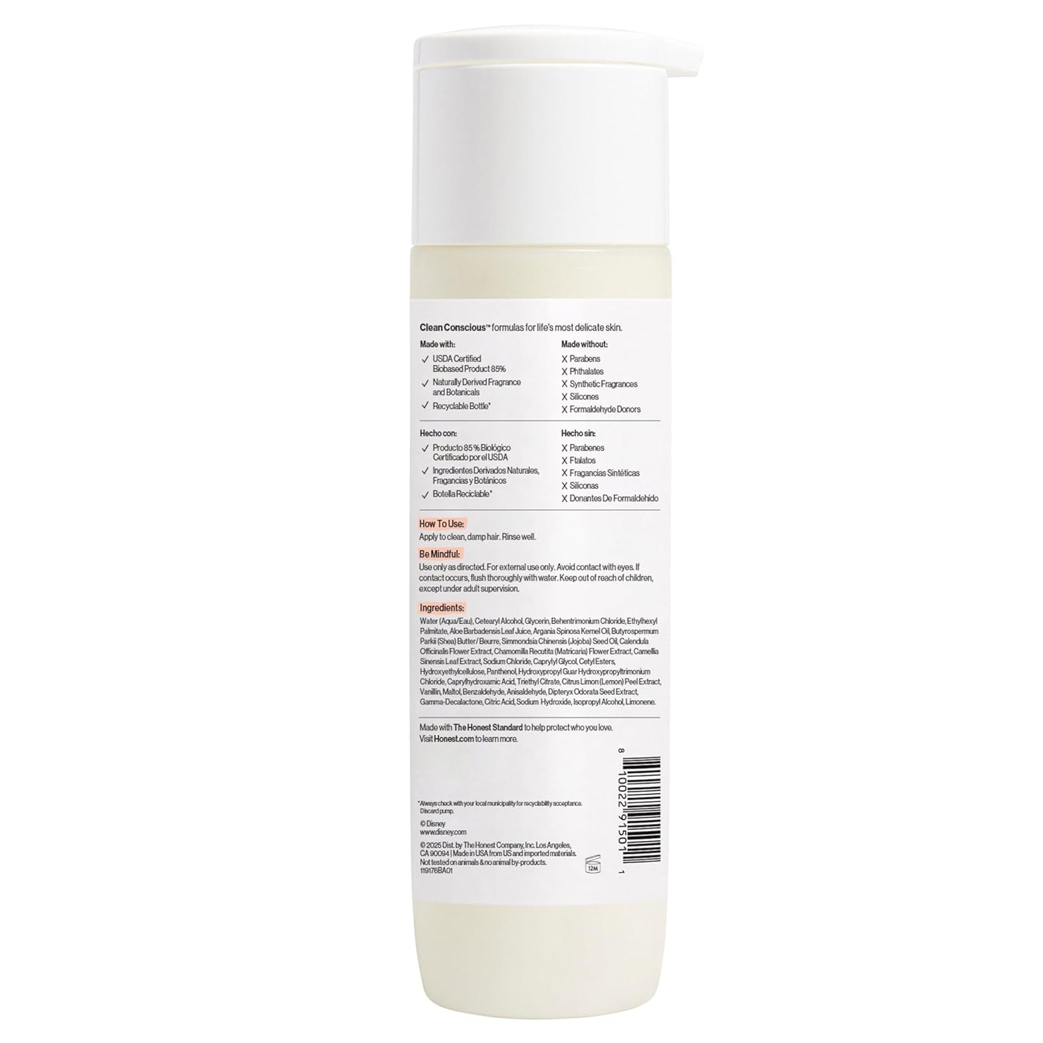 The Honest Company Silicone-Free Conditioner Gentle Enough for Baby Dermatologist Tested Tear Free Hypoallergenic Disney’S Mickey Mouse Comfort Sweet Cream 10 Fl Oz
