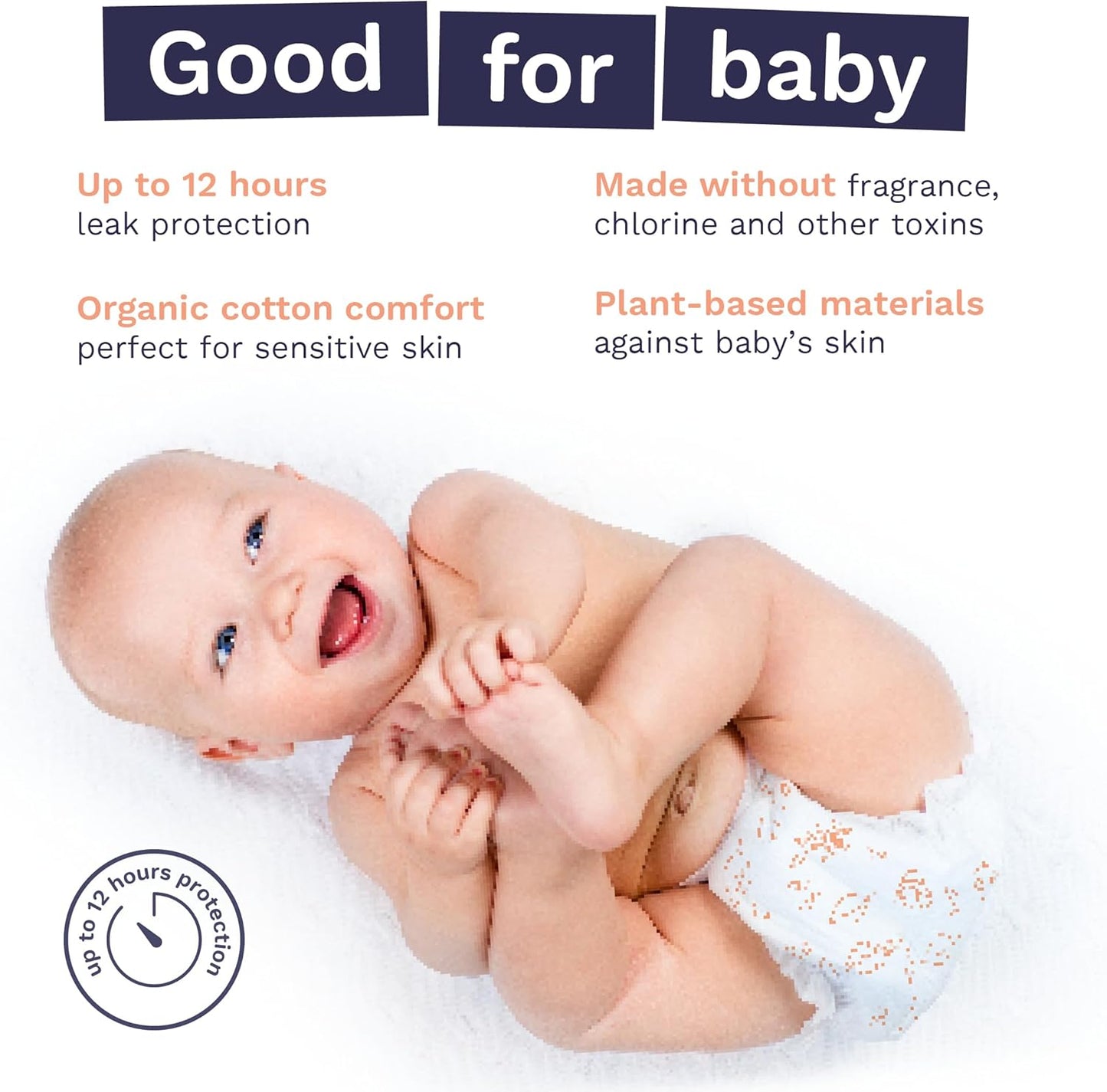 Pura Sensitive Skin Try Me Pack Baby Diapers Trial Pack, Size 1 (4–11 Lbs), Totally Chlorine Free, Wetness Indicator, Soft & Gentle, Overnight, Hypoallergenic, Plant-Based 3- Diaper Trial Pack