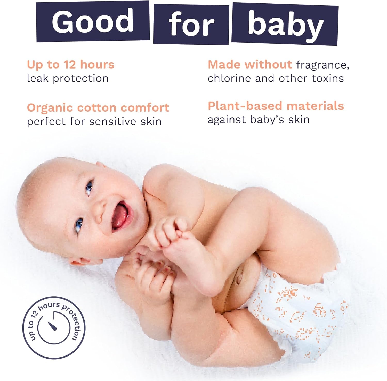 Pura Sensitive Skin Try Me Pack Baby Diapers Trial Pack, Size 1 (4–11 Lbs), Totally Chlorine Free, Wetness Indicator, Soft & Gentle, Overnight, Hypoallergenic, Plant-Based 3- Diaper Trial Pack