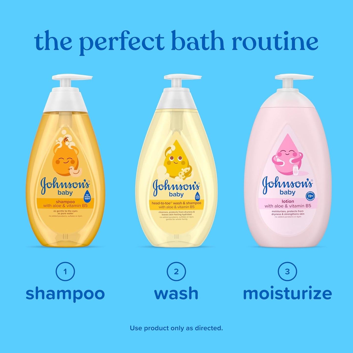 Johnson'S Baby Head Totoe Baby Wash & Shampoo + Aloe & Vitamin B5, 2-In-1 Bath Wash Gently Cleans Newborn'S Delicate Skin & Hair, Hypoallergenic, No Parabens, Dyes & Sulfates, 13.6 Fl. Oz (Pack of 2)