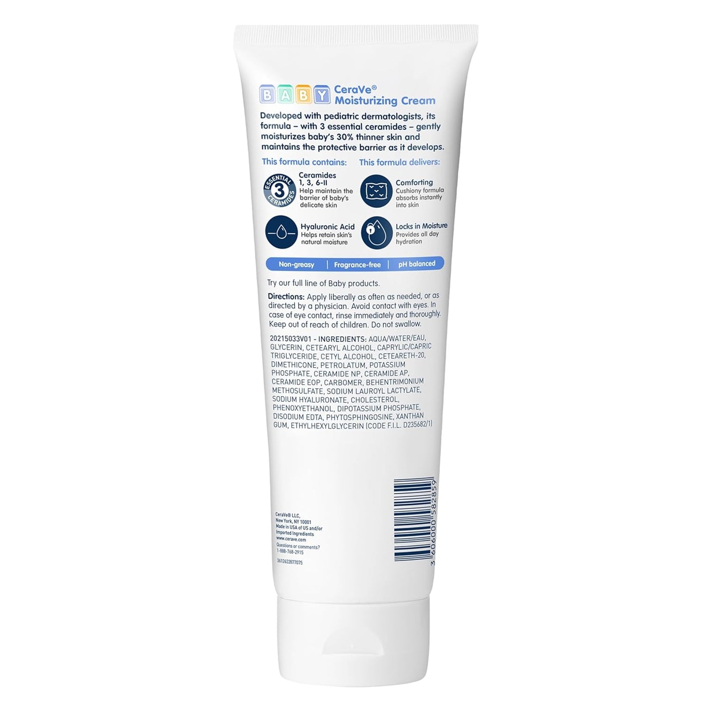 CeraVe Baby Cream Gentle Moisturizing Cream Skin Barrier Care 8 oz Tub New
