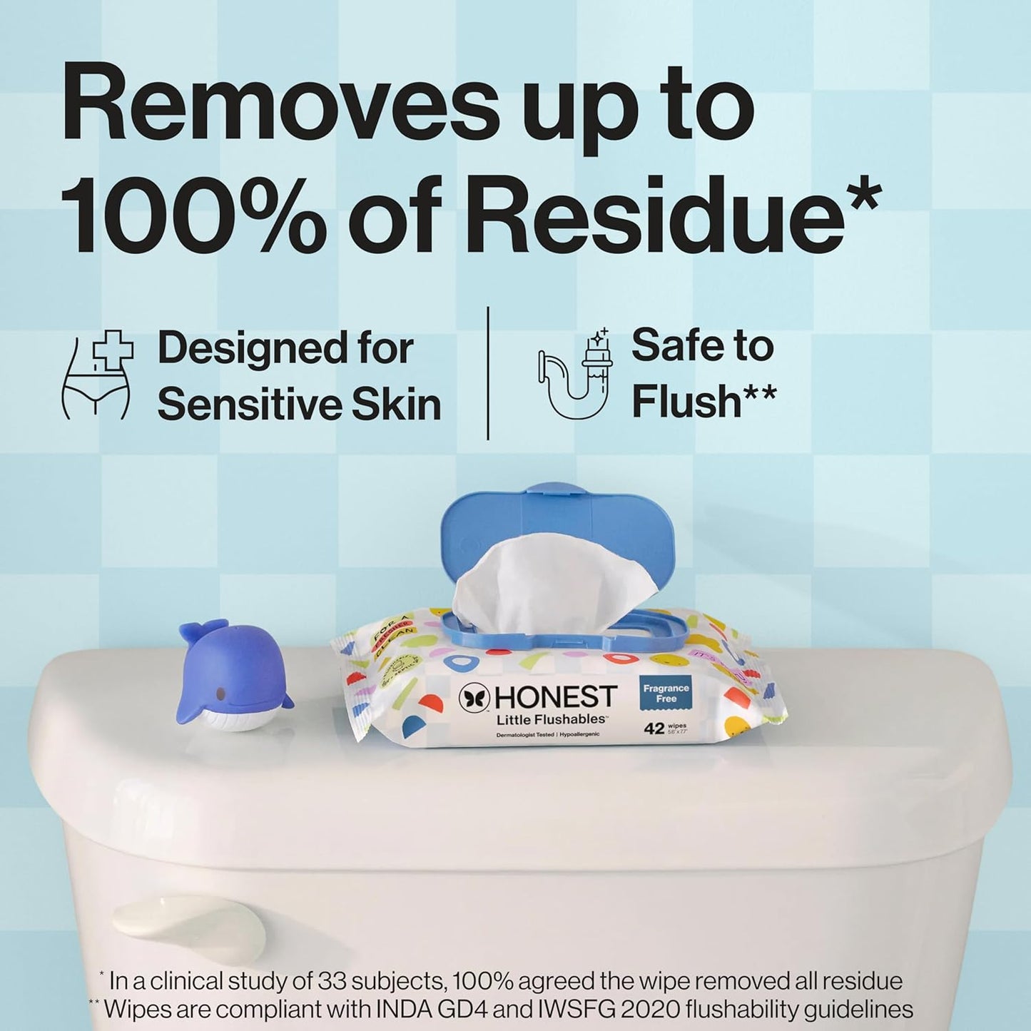 The Honest Company Toddler Hypoallergenic Flushable Wipes, 126 Count