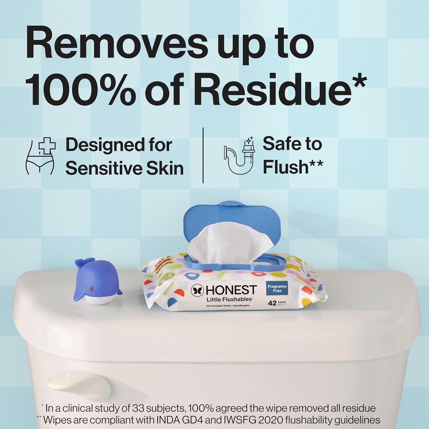 The Honest Company Toddler Hypoallergenic Flushable Wipes, 126 Count