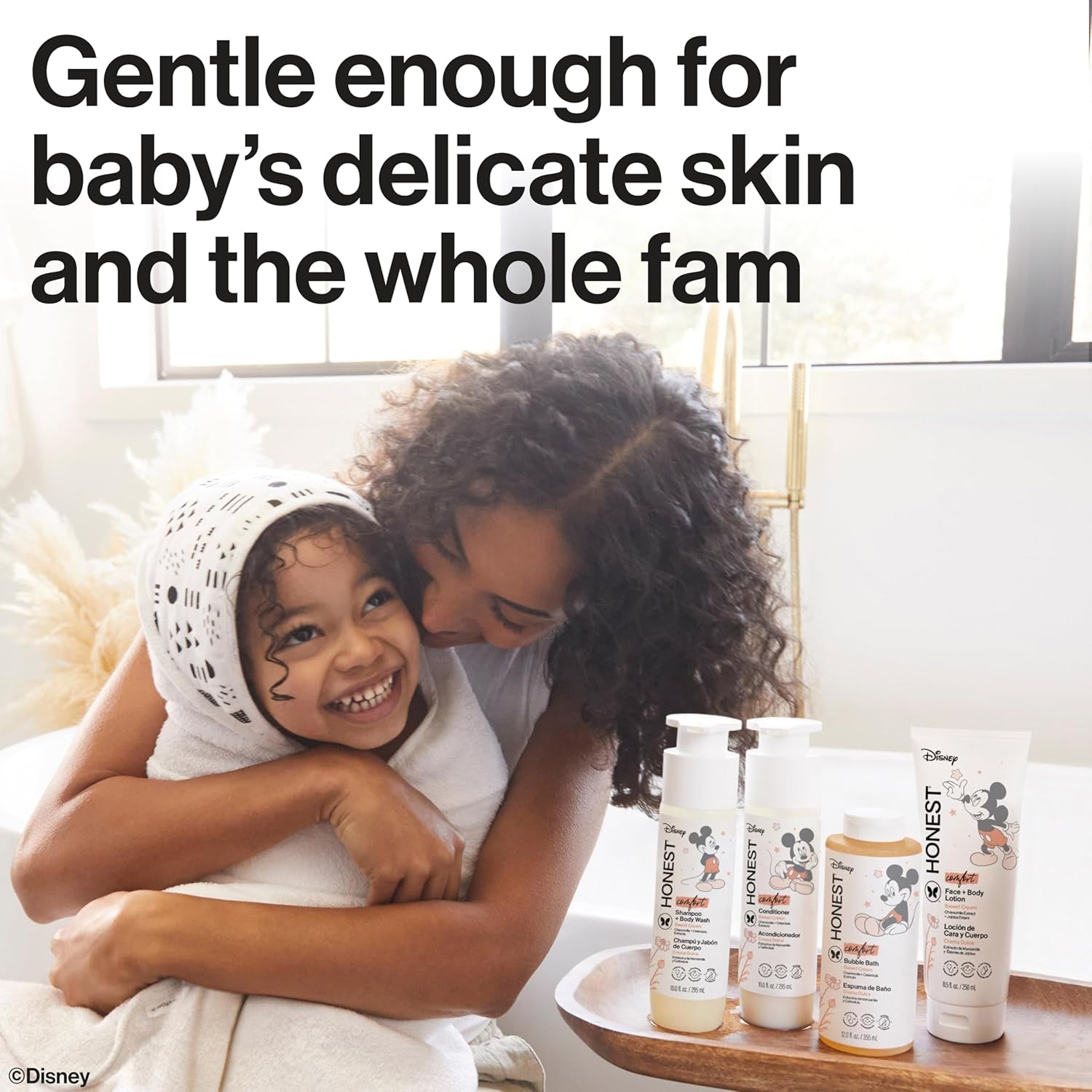 The Honest Company Silicone-Free Conditioner Gentle Enough for Baby Dermatologist Tested Tear Free Hypoallergenic Disney’S Mickey Mouse Comfort Sweet Cream 10 Fl Oz