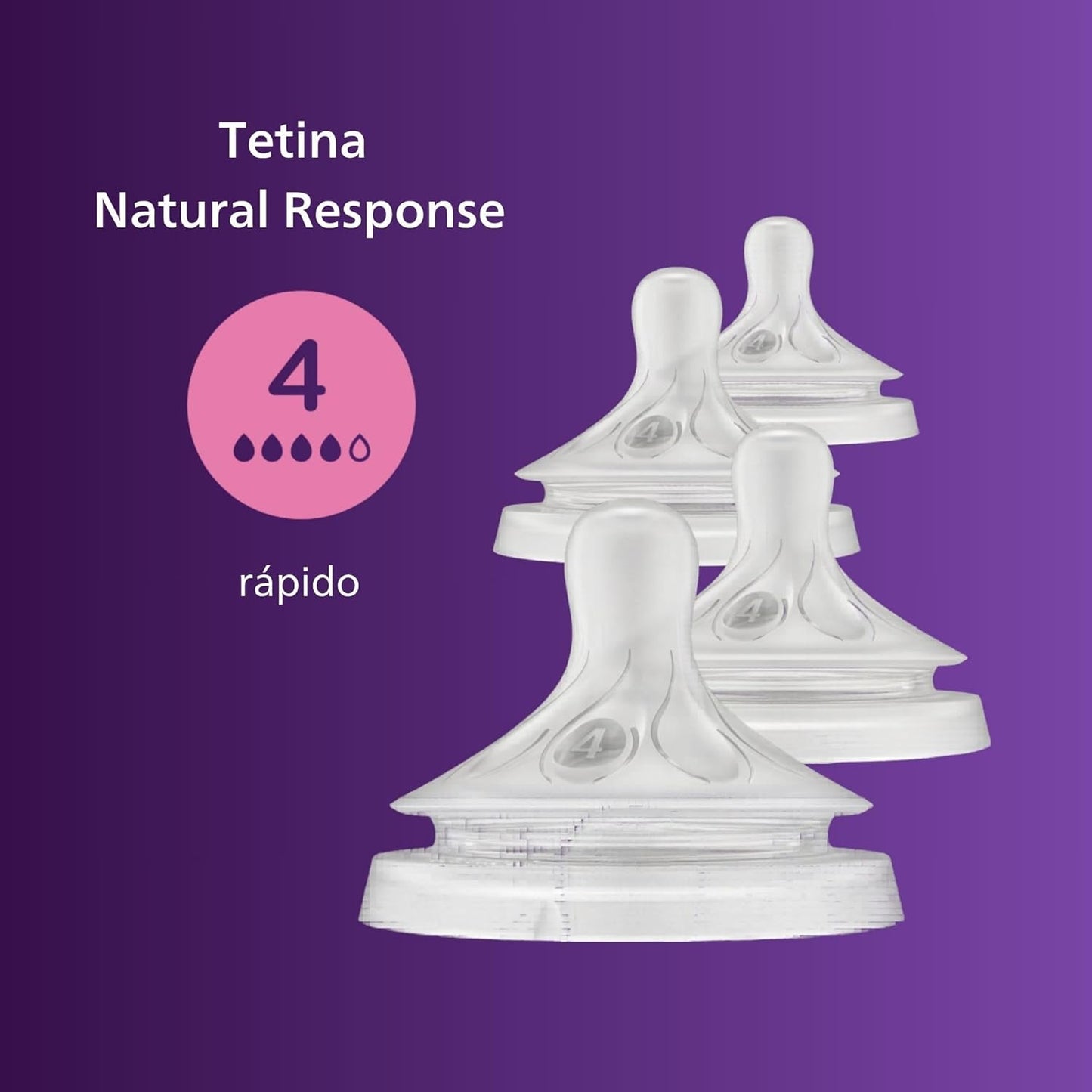 Philips Avent Natural Response Nipples, Extra Slow Flow (Flow 1), 4-Pack, SCY961/44