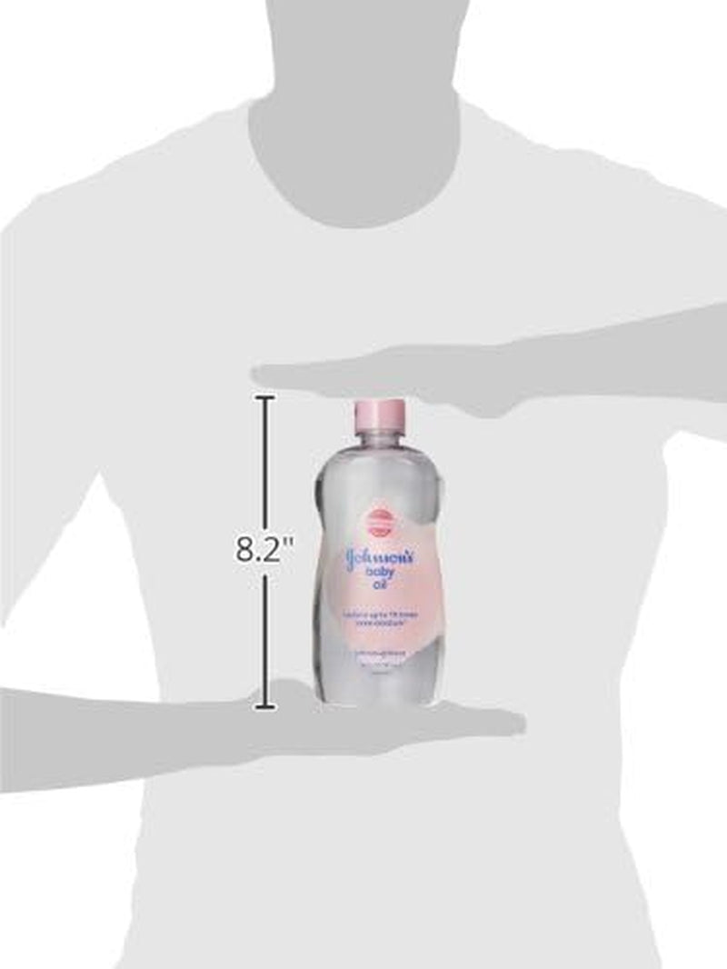 Johnson'S Baby Oil, Pure Mineral Oil to Prevent Moisture Loss for Newborn, Kids, & Adults, Gentle, Soothing Baby Massage Oil, Dry Skin Relief, Hypoallergenic, Original Scent, Baby Essentials, 3 Fl. Oz