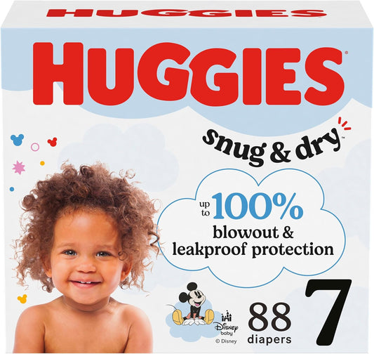 Huggies Size 7 Diapers, Snug & Dry Baby Diapers, Size 7 (41+ Lbs), 88 Count, Packaging May Vary