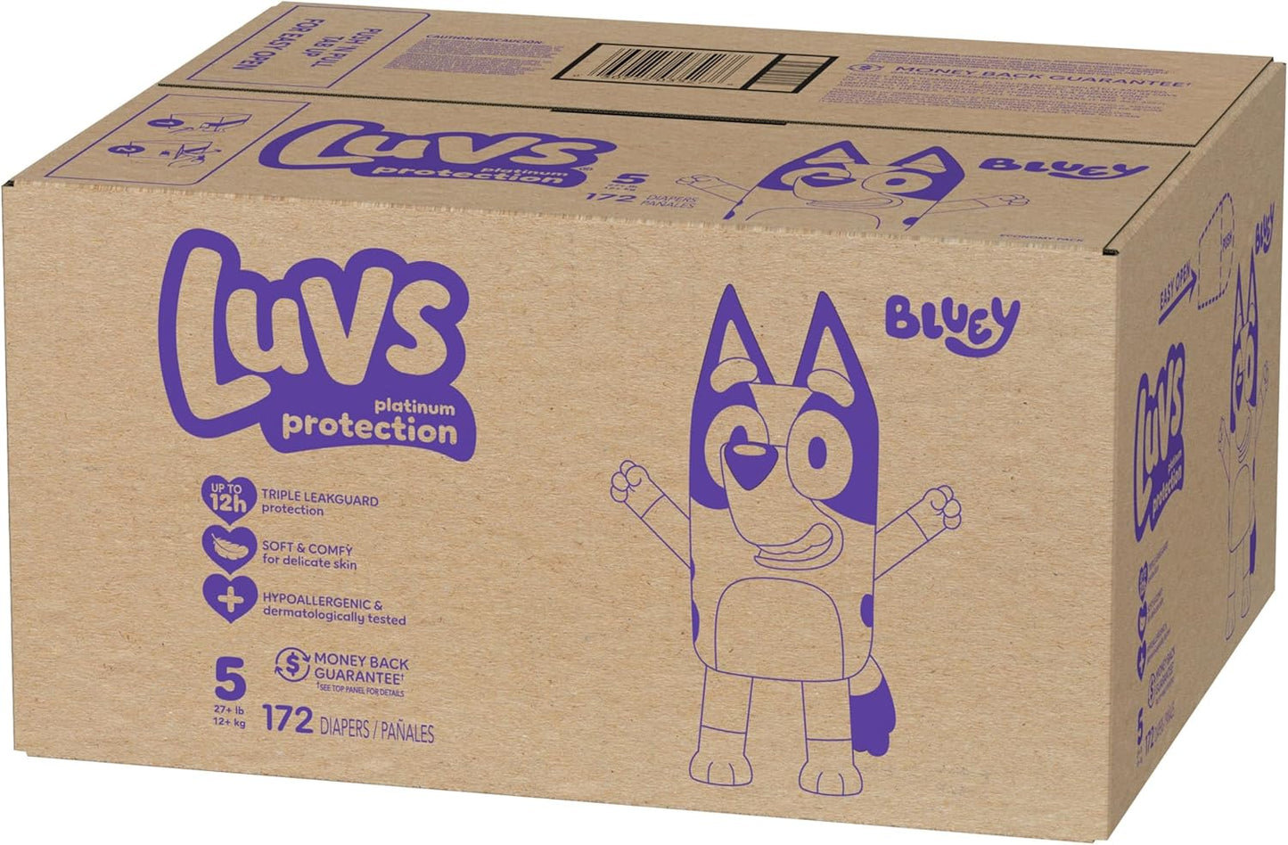 Luvs Diapers - Size 3, 100 Count, Bluey Platinum Protection Baby Diaper