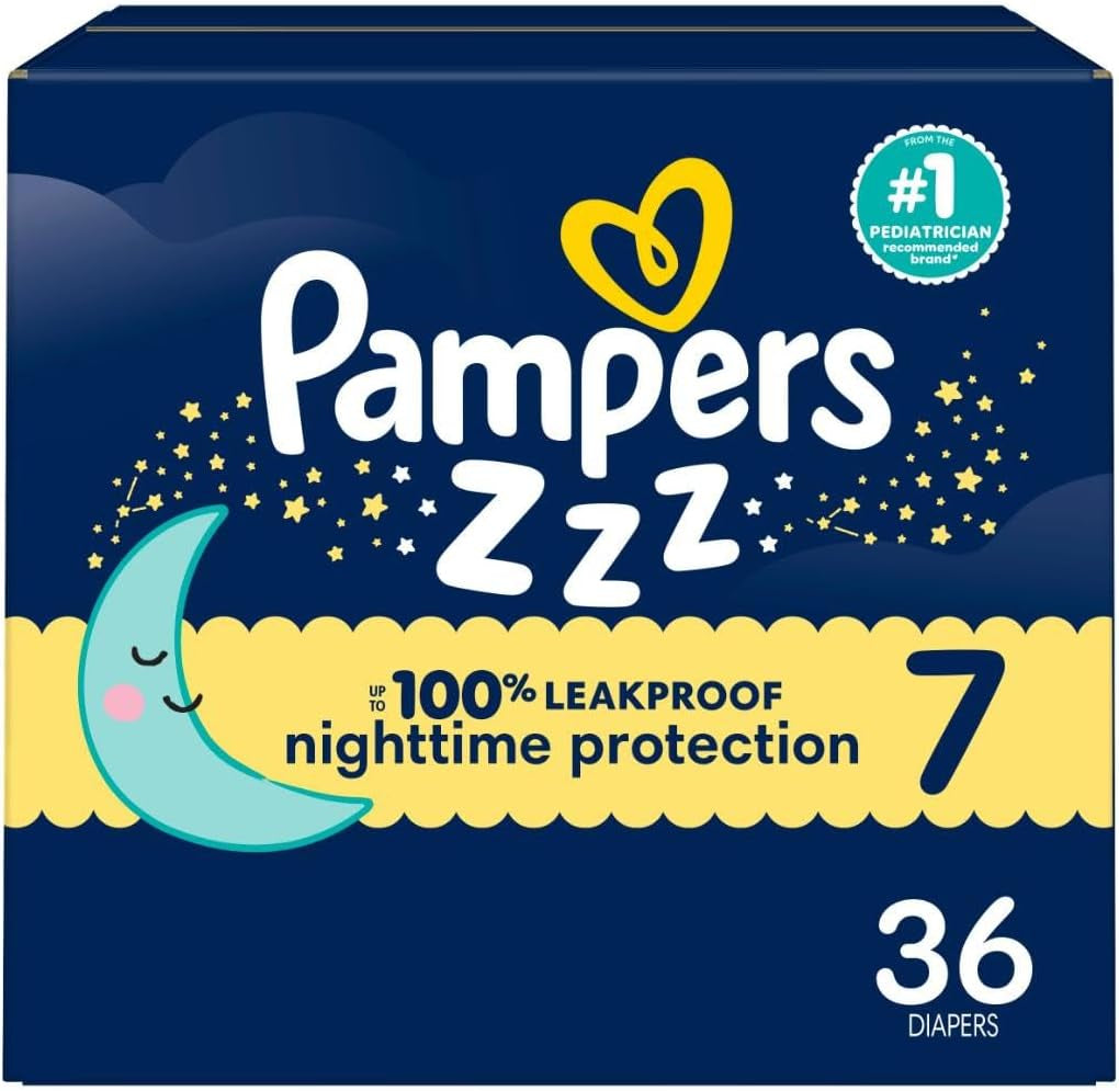 Pampers ZZZ Overnight Diapers, Size 3 (16-28 Lbs), 116 Count, Nighttime Protection Disposable Baby Diaper, Night Time Leak and Skin Protection