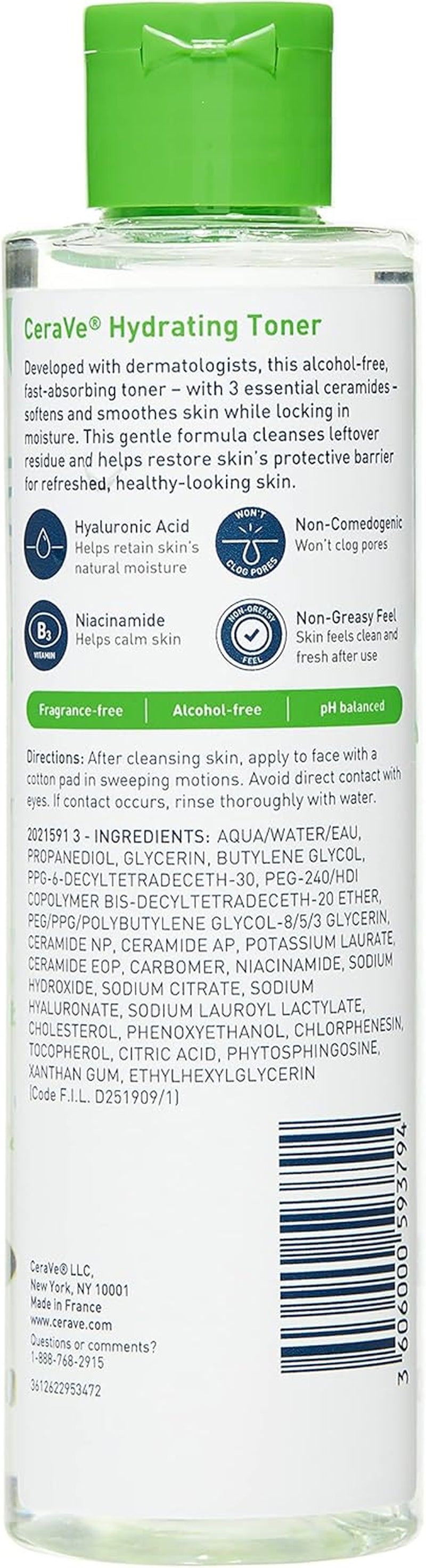 CeraVe Hydrating Toner Face Non-Alcoholic Sensitive Dry Skin 6.8 fl oz, CeraVe hydrating toner for sensitive skin