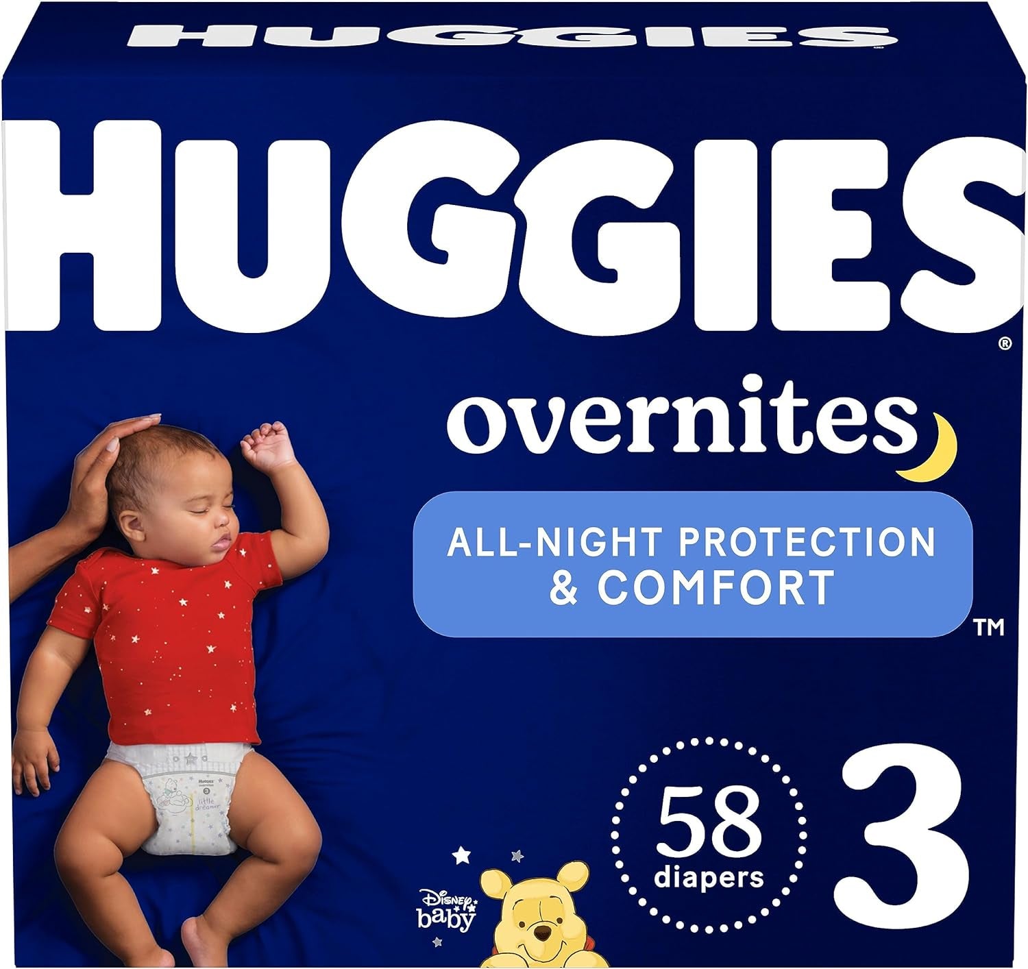 Huggies Overnites Size 3 Overnight Diapers (16-28 Lbs), 58 Ct
