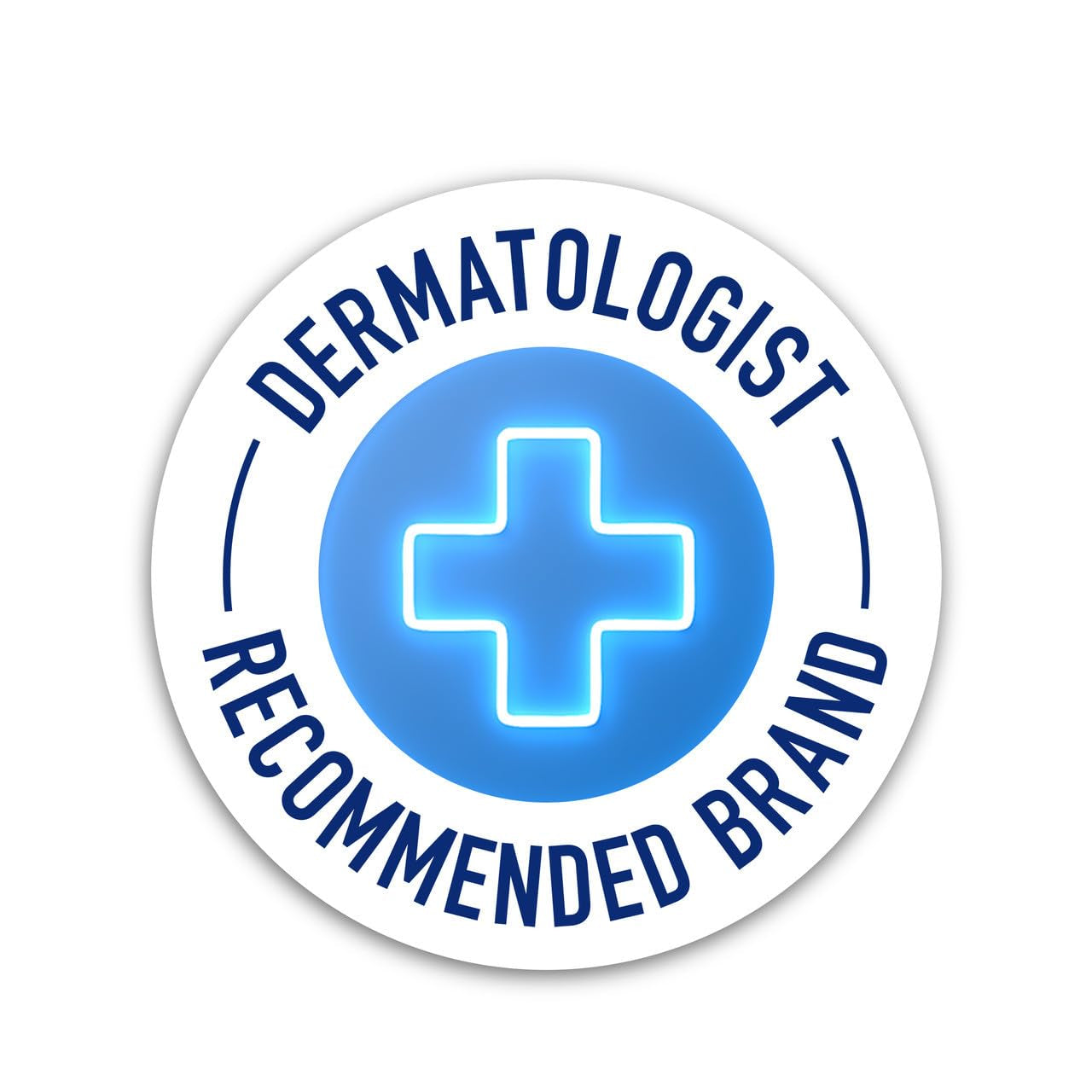 Dermatologist recommended brand logo indicating trust and quality for skincare products.