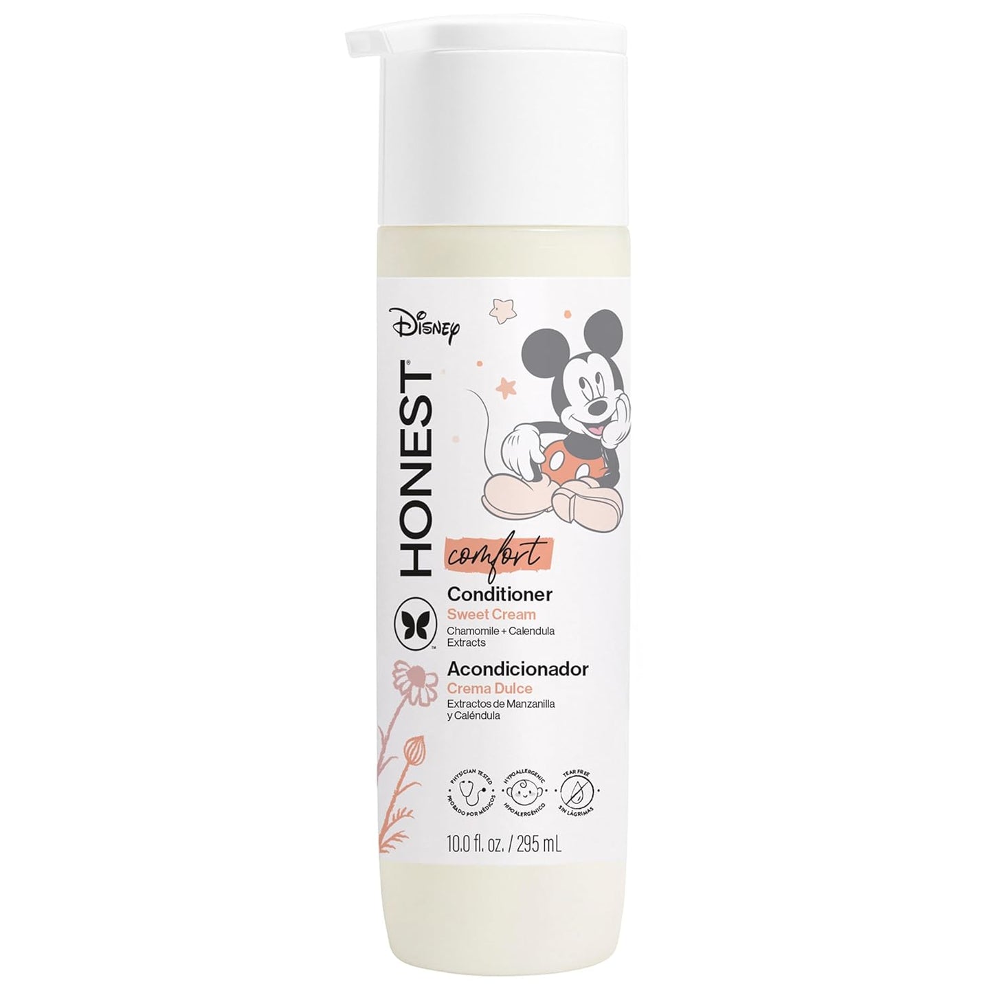 The Honest Company Silicone-Free Conditioner Gentle Enough for Baby Dermatologist Tested Tear Free Hypoallergenic Disney’S Mickey Mouse Comfort Sweet Cream 10 Fl Oz