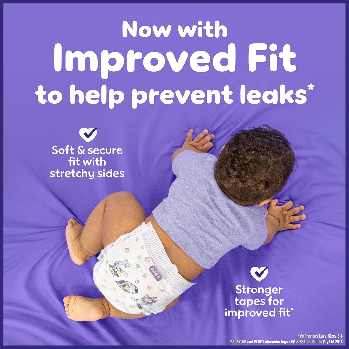 Luvs Size 5 Baby Diapers, Platinum Protection Bluey Diapers for Day & Night, Size 5, 124 Count (Packaging May Vary)