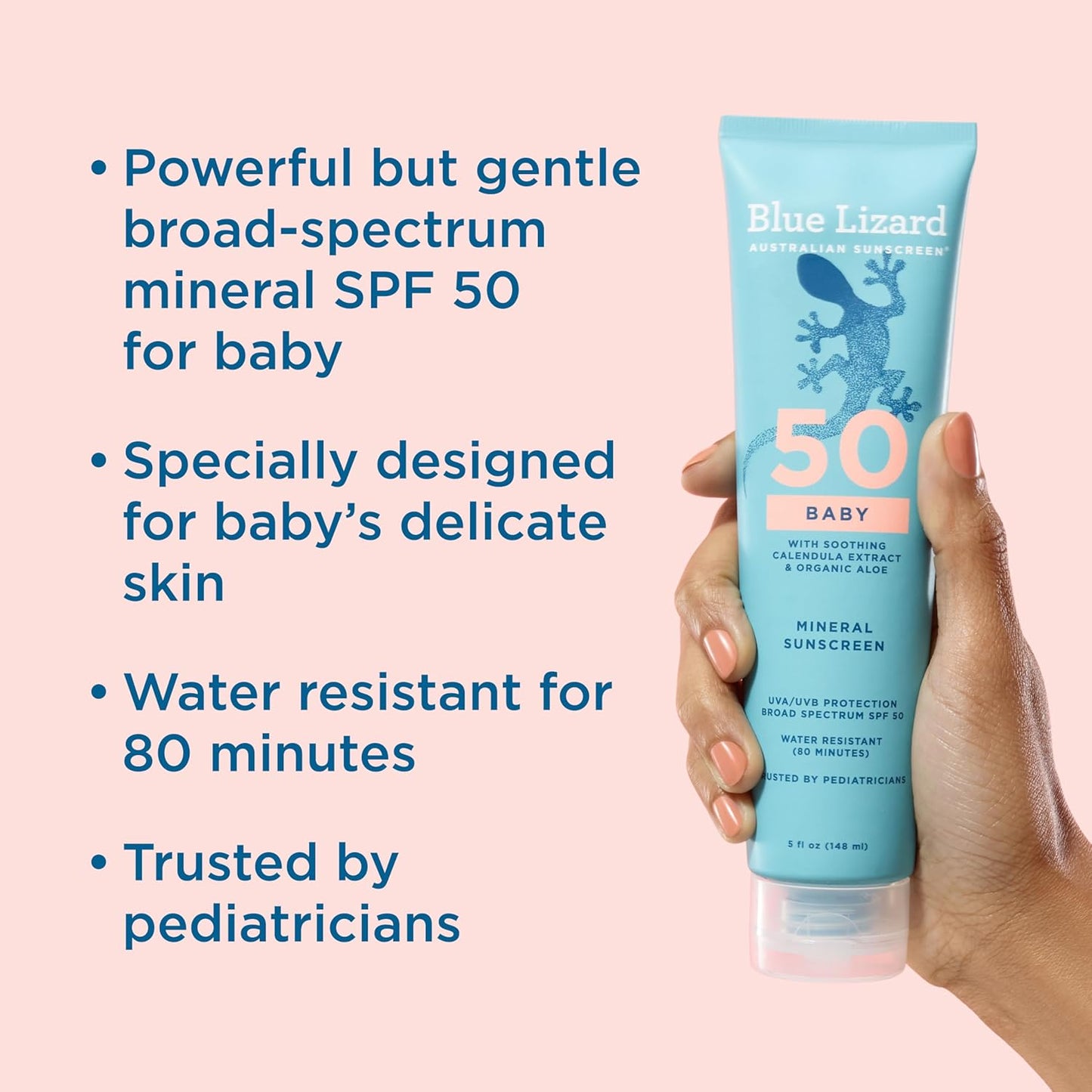Blue Lizard BABY Mineral Sunscreen Stick with Zinc Oxide, SPF 50+, Water Resistant, UVA/UVB Protection - Easy to Apply, Fragrance Free, .5 Oz
