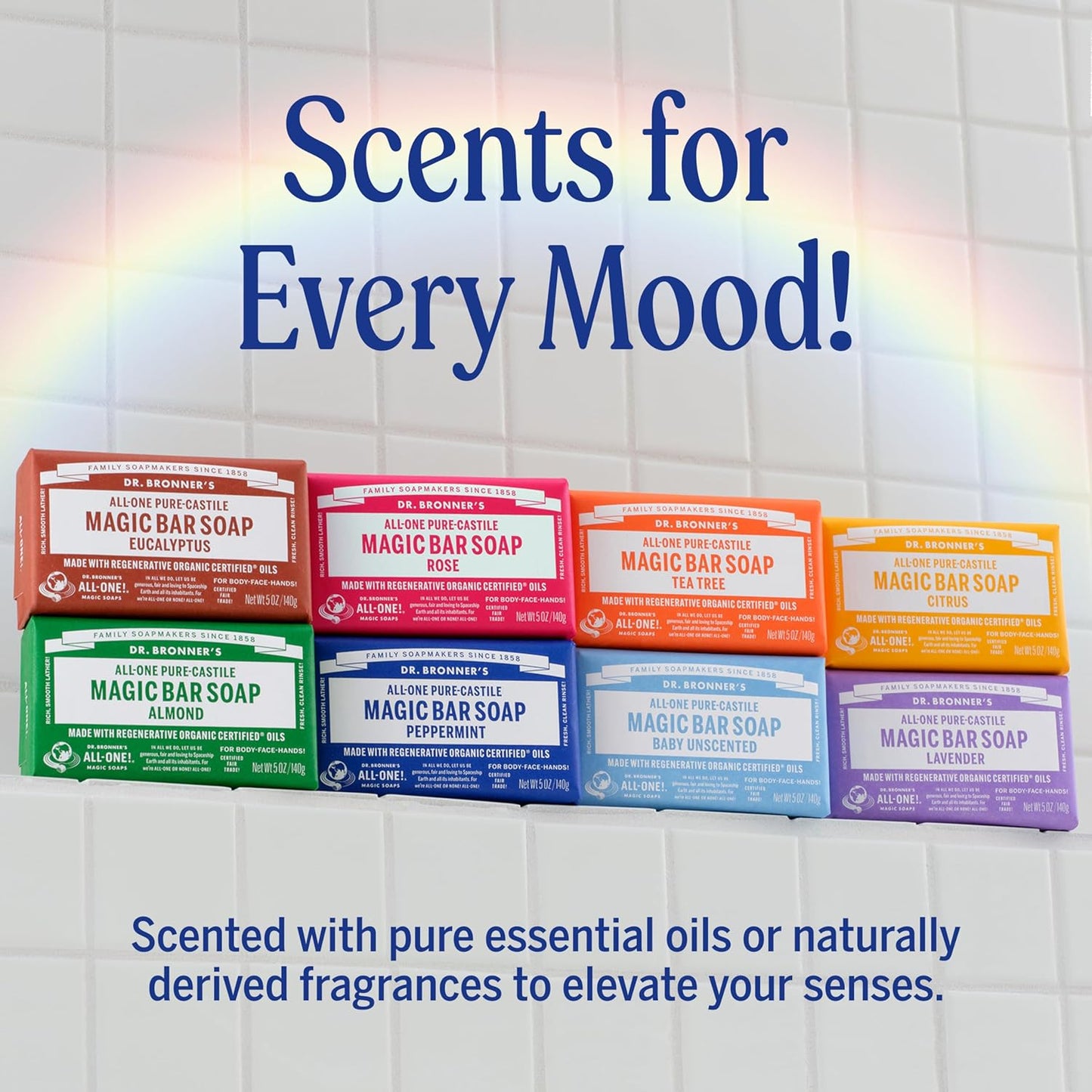 Dr. Bronner'S Pure-Castile Magic Bar Soap (Baby Unscented, 5 Ounce, 12-Pack) - Made with Regenerative Organic Certified Oils, Gentle for Sensitive Skin & Babies, Non-Gmo, Vegan