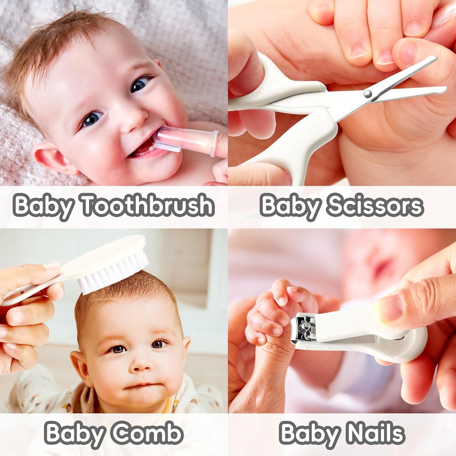 Baby Grooming Kit, Infant Safety Care Set with Hair Brush Comb Nail Clipper Nasal Aspirator,Baby Essentials Kit for Newborn Girls Boys (Blue)