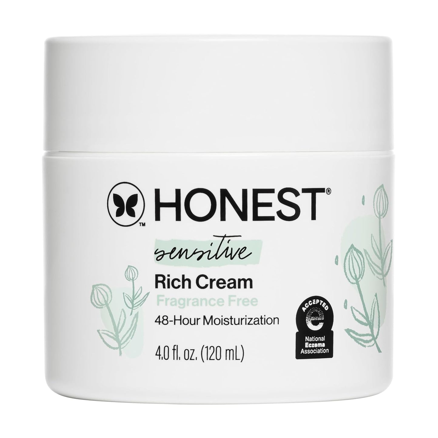 The Honest Company Sensitive Skin Rich Cream, Shea Butter, Blend of Bisabolol + Ginger Root Extract, Safe for Baby'S Sensitive Skin, Dermatologist Tested, Hypoallergenic, Fragrance Free, EWG Verified