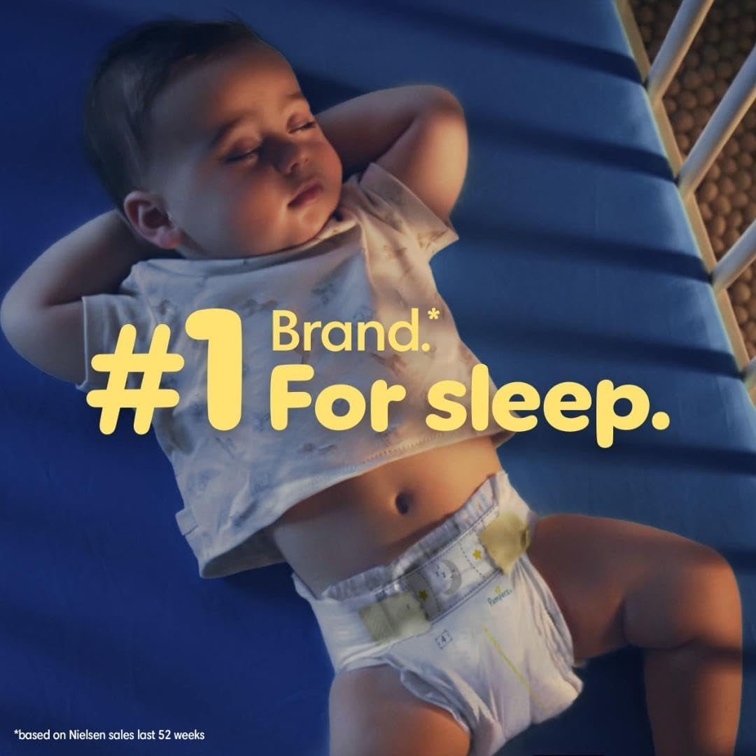 Pampers ZZZ Overnight Diapers, Size 3 (16-28 Lbs), 66 Count, Nighttime Protection Disposable Baby Diaper, Night Time Leak and Skin Protection