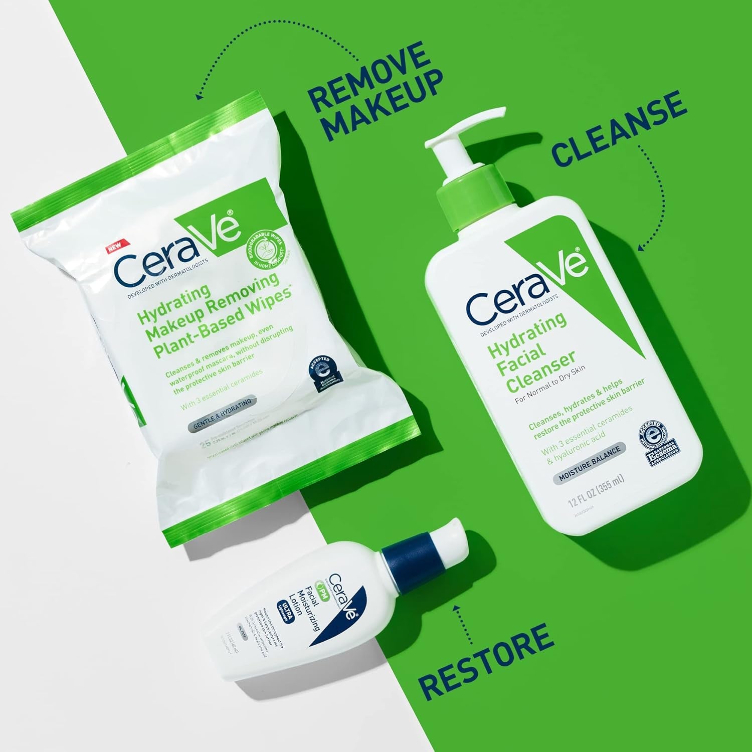 CeraVe Makeup Remover Wipes Plant Based Sensitive Skin Face Cleansing 25ct