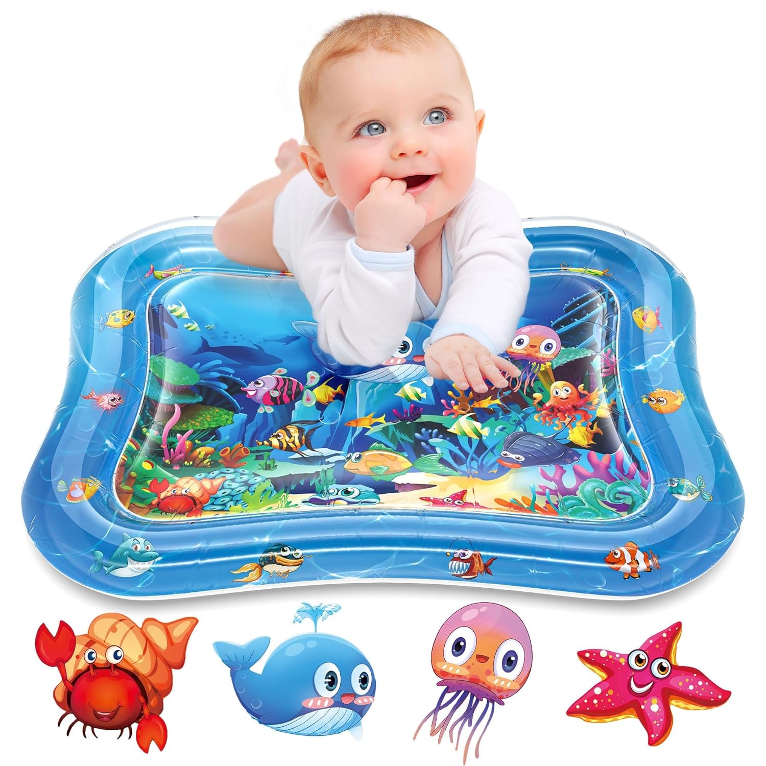 Infinno Inflatable Tummy Time Mat Premium Baby Water Play Mat for Infants and Toddlers Baby Toys for 3 to 24 Months, Strengthen Your Baby'S Muscles, Portable