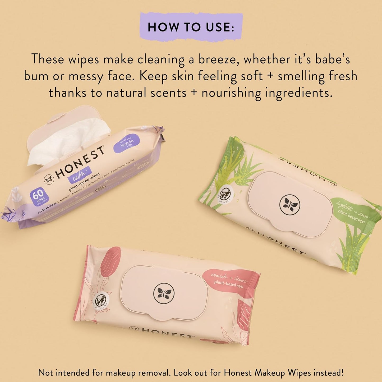 The Honest Company Hydrate and Cleanse Naturally Scented Wipes, Cleansing Multi-Tasking, 99% Water, Plant Based, Hypoallergenic, Aloe Cucumber, 60 Count