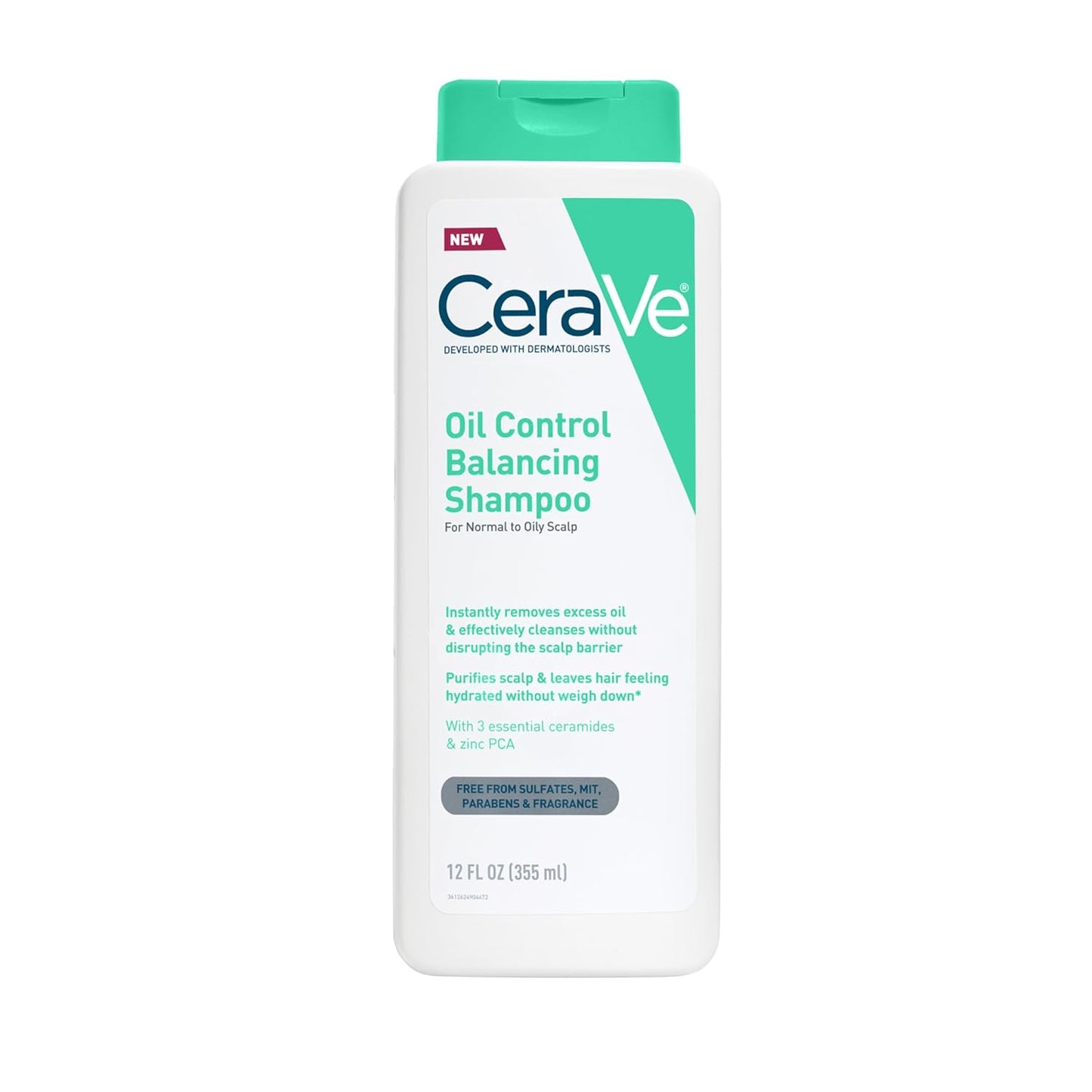 CeraVe clarifying shampoo for oily hair in a 12oz bottle, balancing formula for oily scalp and hydration.