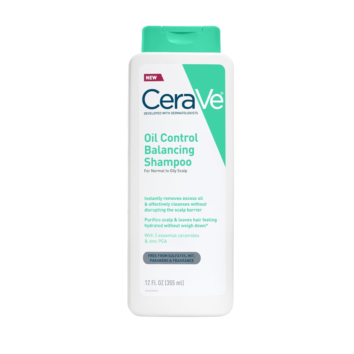 CeraVe clarifying shampoo for oily hair in a 12oz bottle, balancing formula for oily scalp and hydration.