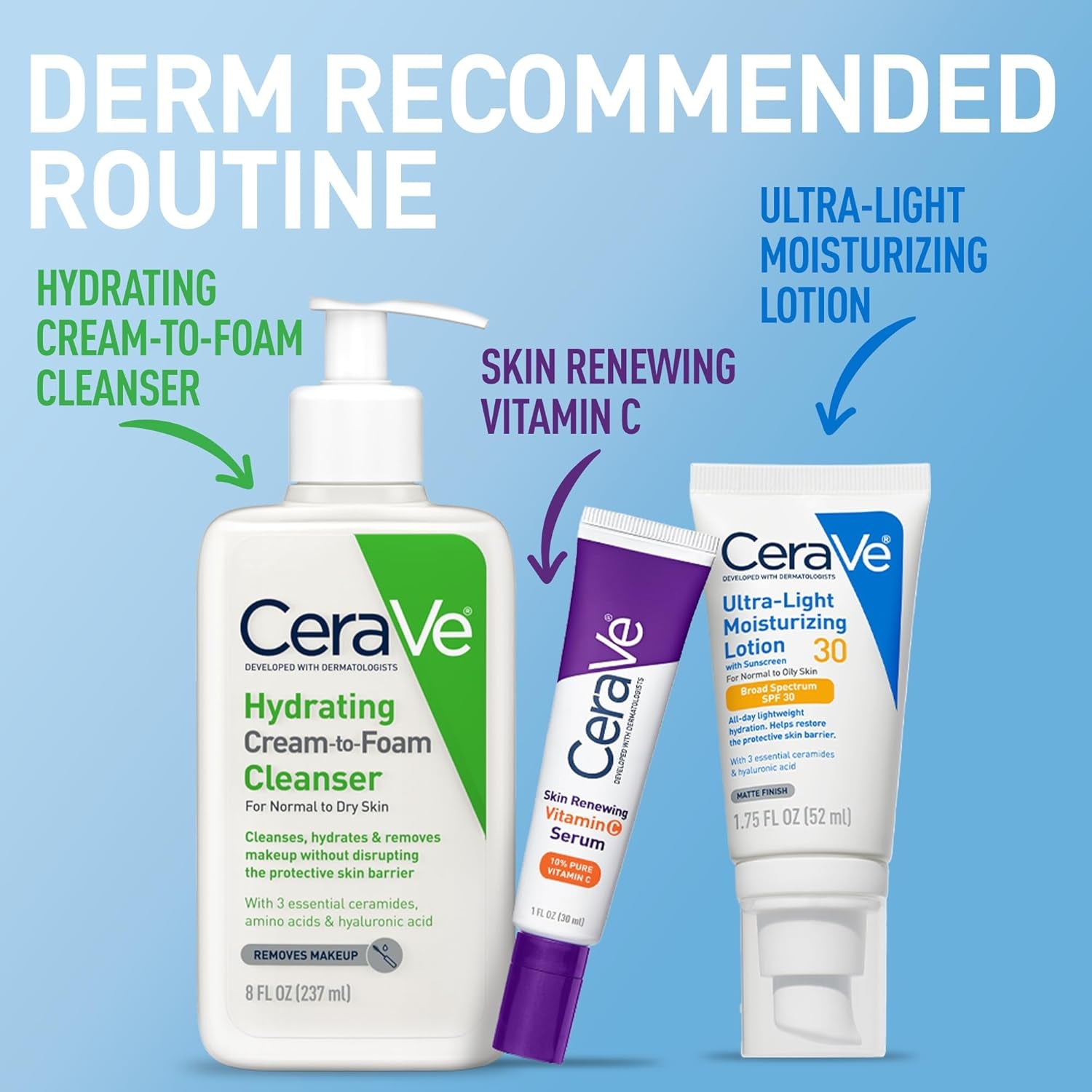 CeraVe Ultra-Light Moisturizing Lotion SPF 30 Daily Face Matte 1.7 oz New