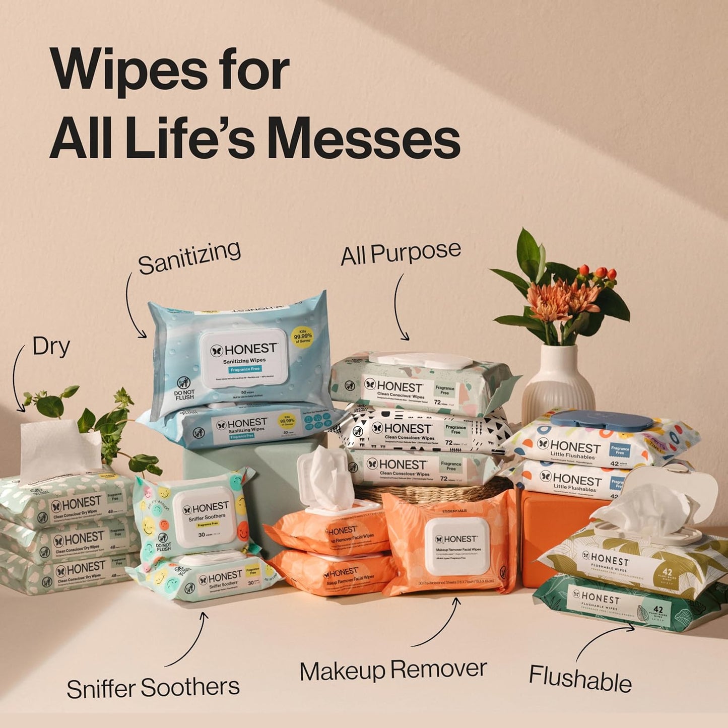 The Honest Company Plant-Based Snot Removing Wipes, Soothing Nose with Aloe, Hypoallergenic for Sensitive Skin, EWG Verified Fragrance-Free, 60 Count