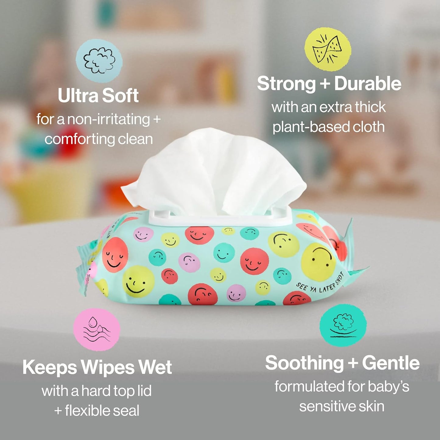 The Honest Company Plant-Based Snot Removing Wipes, Soothing Nose with Aloe, Hypoallergenic for Sensitive Skin, EWG Verified Fragrance-Free, 60 Count