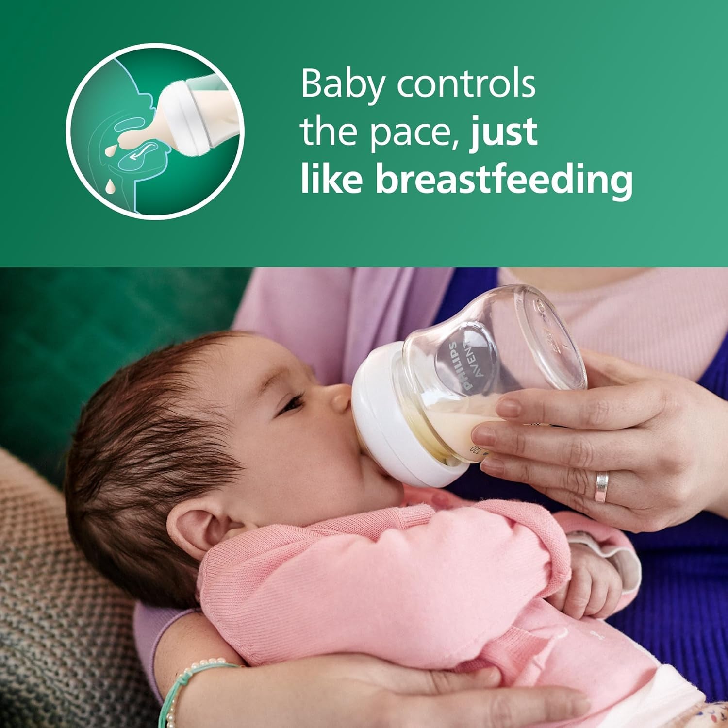 Philips Avent Natural Glass Baby Bottles with Natural Response Nipples (Medium Flow, Flow 3), 8Oz, 4-Pack, SCY913/04