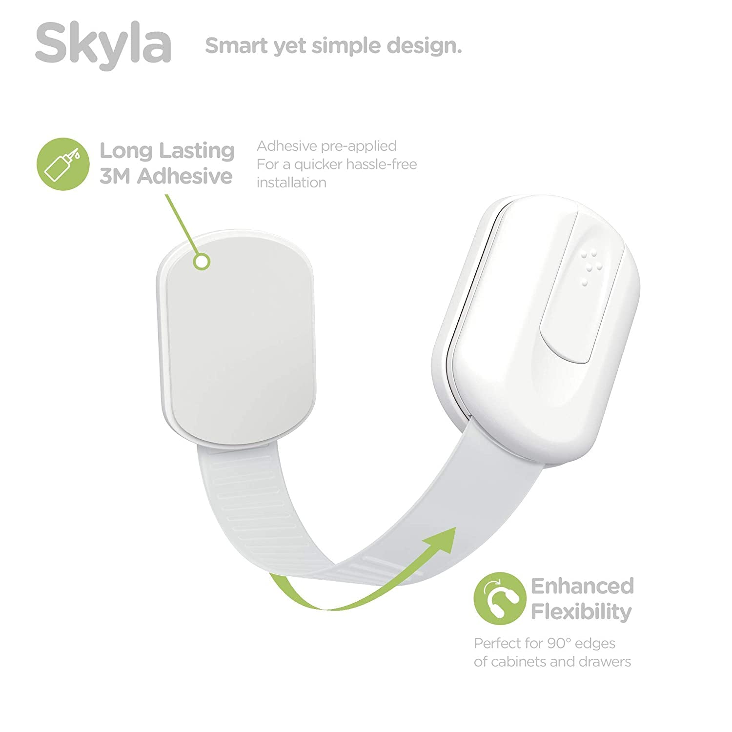 Baby Proofing Child Safety Locks (16 Pack) by Skyla Homes - the Safest, Quickest and Easiest 3M Adhesive Cabinet Latches, No Screws & Magnets, Multi-Purpose for Furniture, Kitchen, Ovens, Toilet Seats