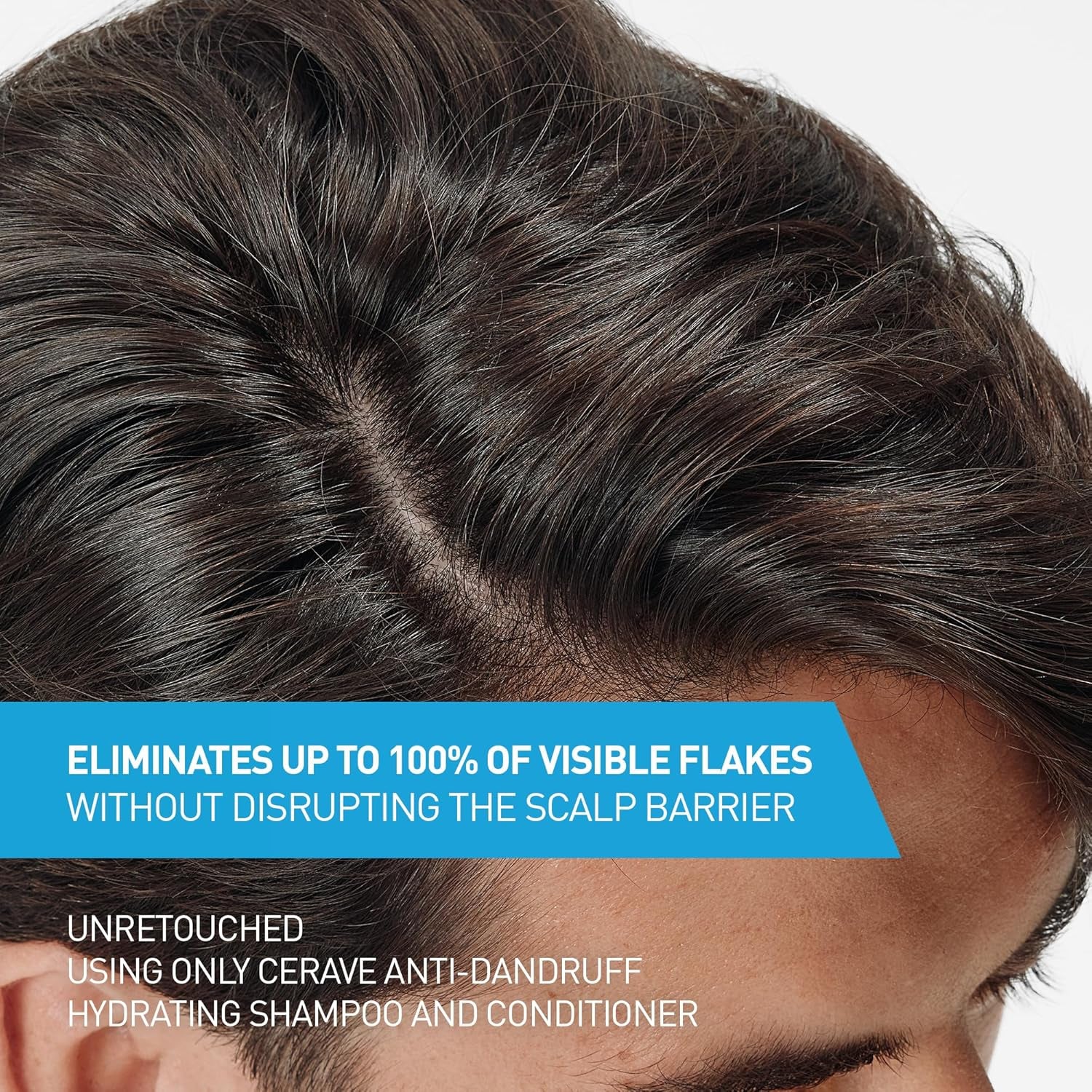 CeraVe anti dandruff shampoo eliminates up to 100% visible flakes without disrupting the scalp barrier.