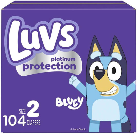 Luvs Diapers - Size 2, 104 Count, Bluey Platinum Protection Baby Diaper
