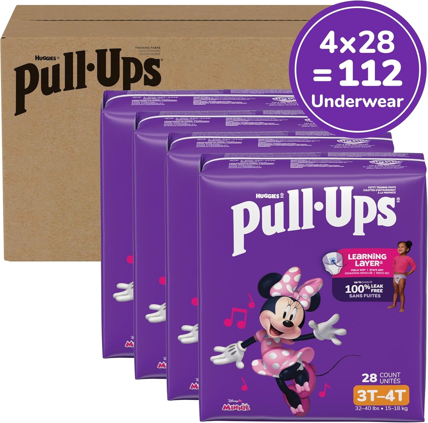 Pull-Ups Girls' Potty Training Pants, Size 2T-3T Training Underwear (16-34 Lbs), 94 Count