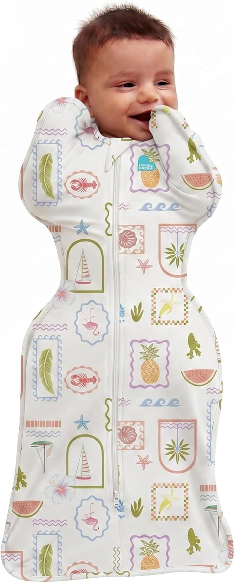 Love to Dream Swaddle UP, Baby Sleep Sack, Self-Soothing Swaddles for Newborns, Improves Sleep, Snug Fit Helps Calm Startle Reflex, New Born Essentials for Baby,1.0 TOG, 5-8.5 Lbs, Vacation Days