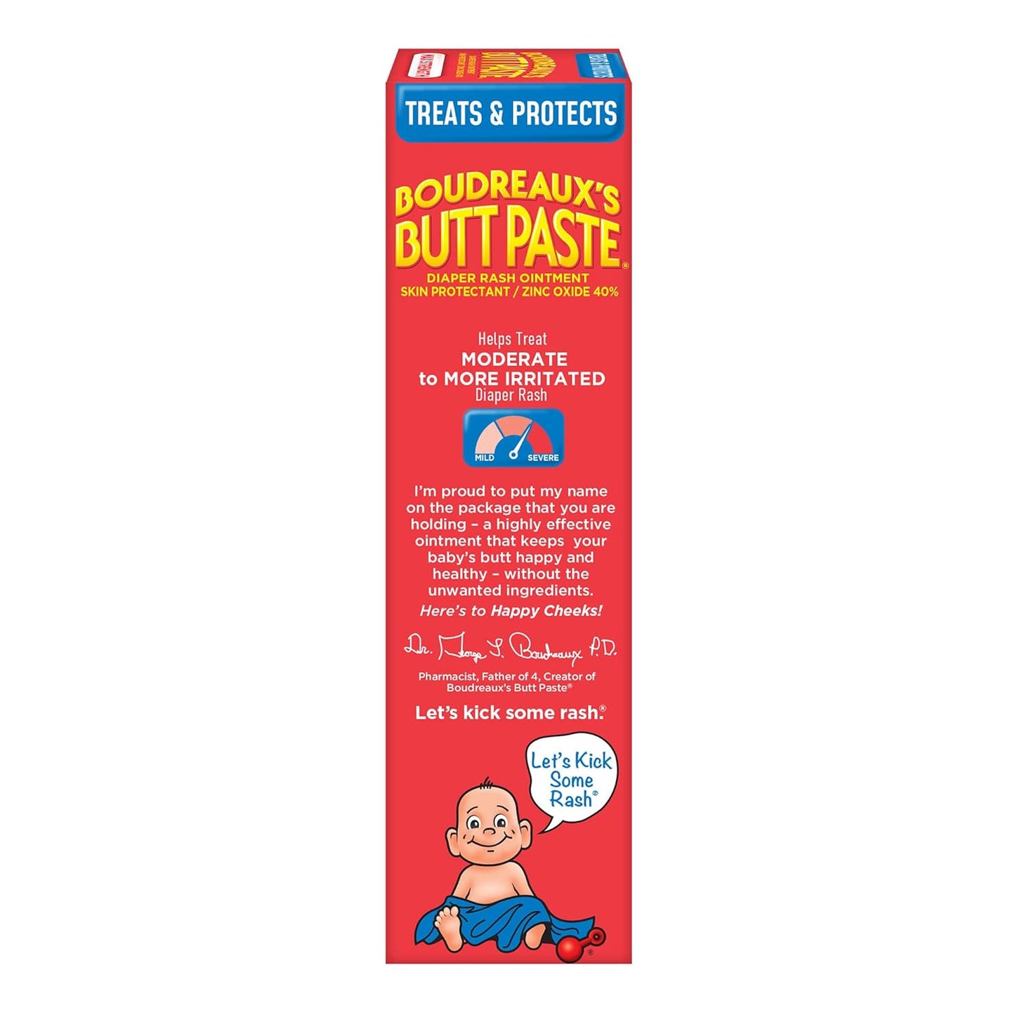 Boudreaux’S Butt Paste Max Strength Diaper Rash Cream for Baby, Ointment with Zinc Oxide, 4 Ounce Tube (Pack of 2)
