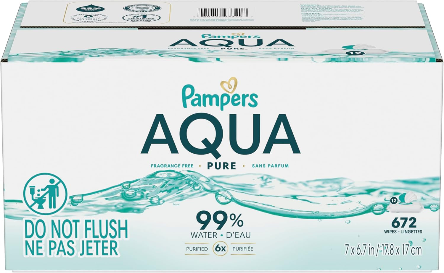 Pampers Aqua Pure Baby Wipes 56 Ct OLD